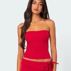 Edkited Red Selena Corset Top